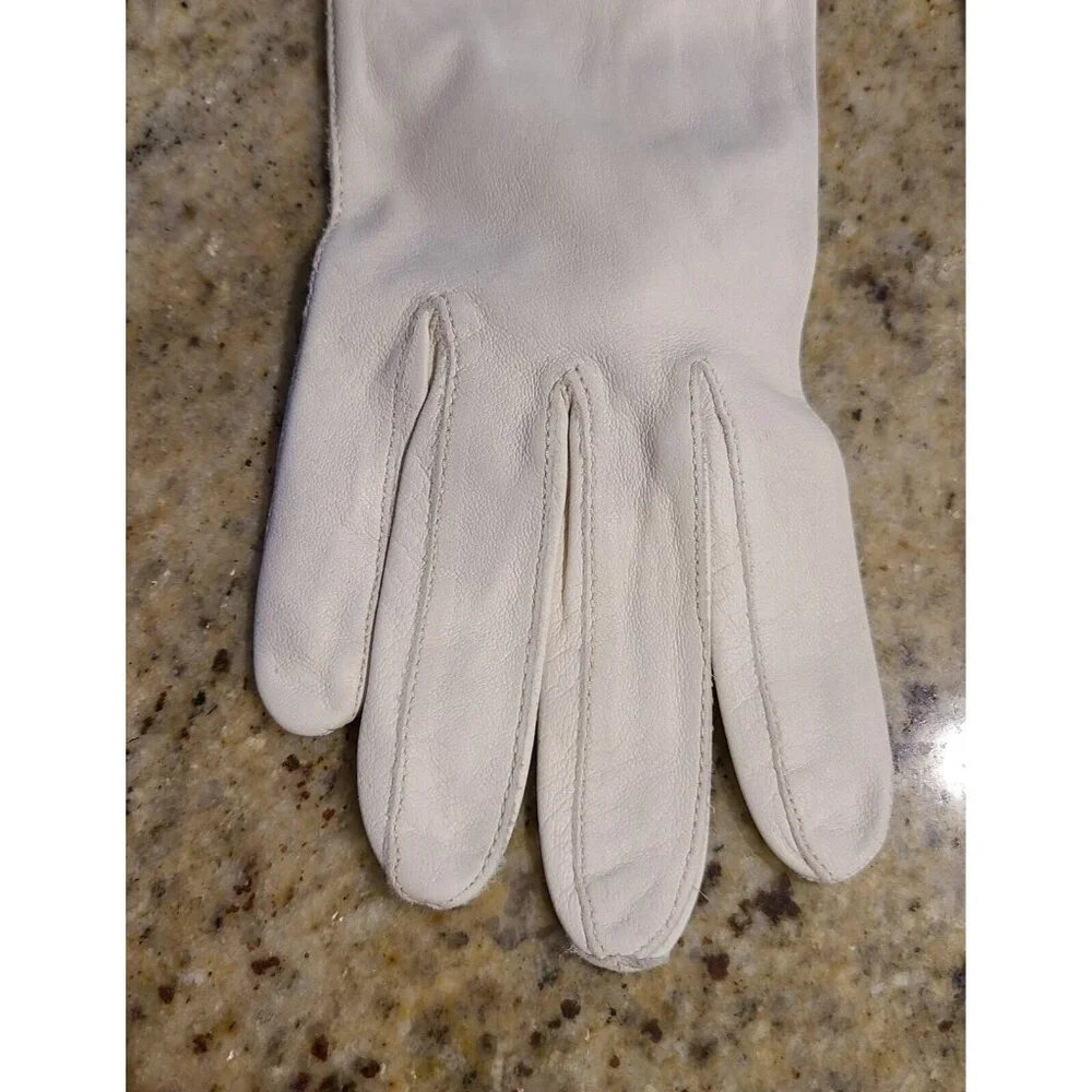 Vintage Women's Size XS-S Beige Soft Kid Leather Formal 13